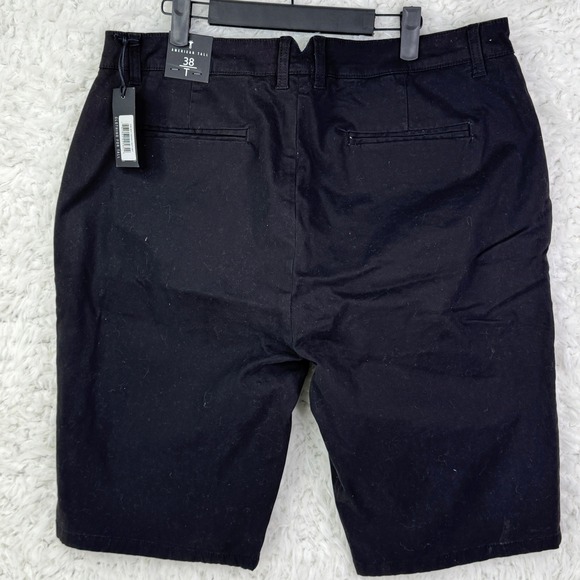 American Tall Mens Black Chino Shorts Size 38 T Cotton Spandex NWT - Picture 2 of 8